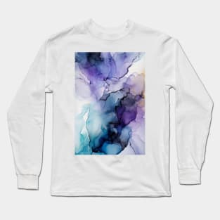 Pretty Purple - Abstract Alcohol Ink Art Long Sleeve T-Shirt